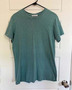 American Giant Premium Slub Crew T-Shirt Size L Teal